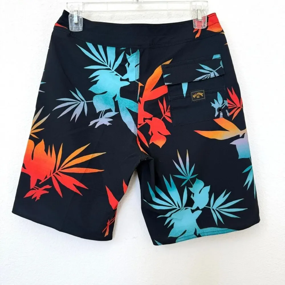 Billabong Sundays Pro‎ Recycler Boardshorts 28 Tropical Print Surf Beachwear